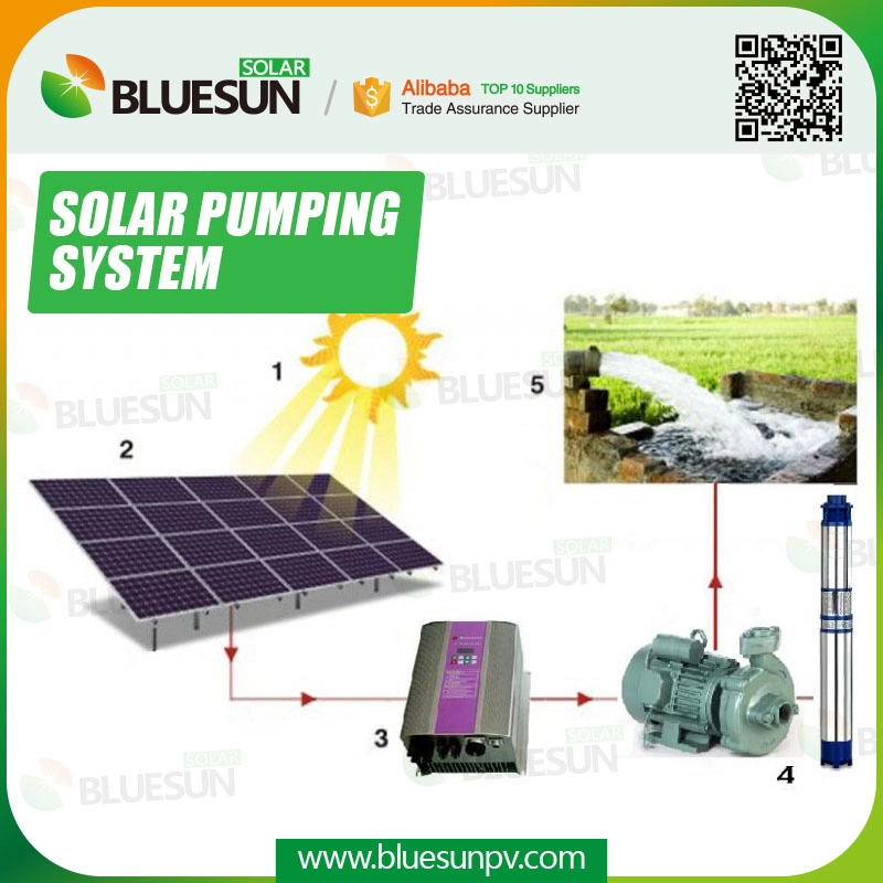 Sistema di pompaggio di acqua agricola solare 75HP
