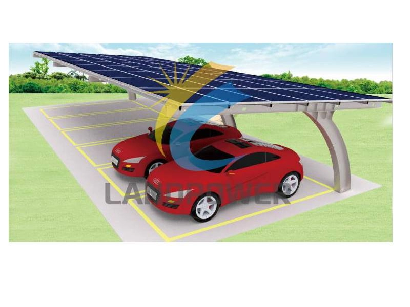 Struttura per posto auto coperto solare fotovoltaico in acciaio