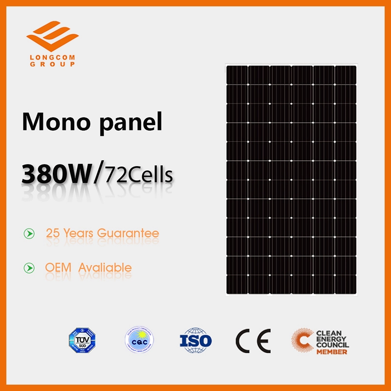 Pannello Solare Mono ad Alta Efficienza 380W con Certificato CE TUV