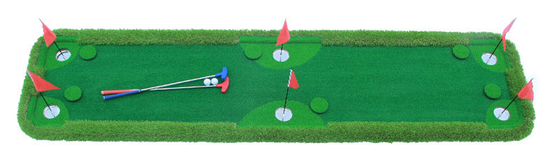 Enhanced golf green practice mat set