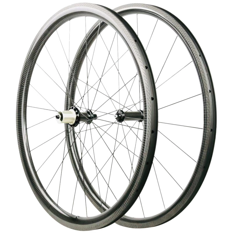 Set di ruote in carbonio 700C per bici da strada con freno a cerchio in carbonio per copertoncino 25 mm di larghezza