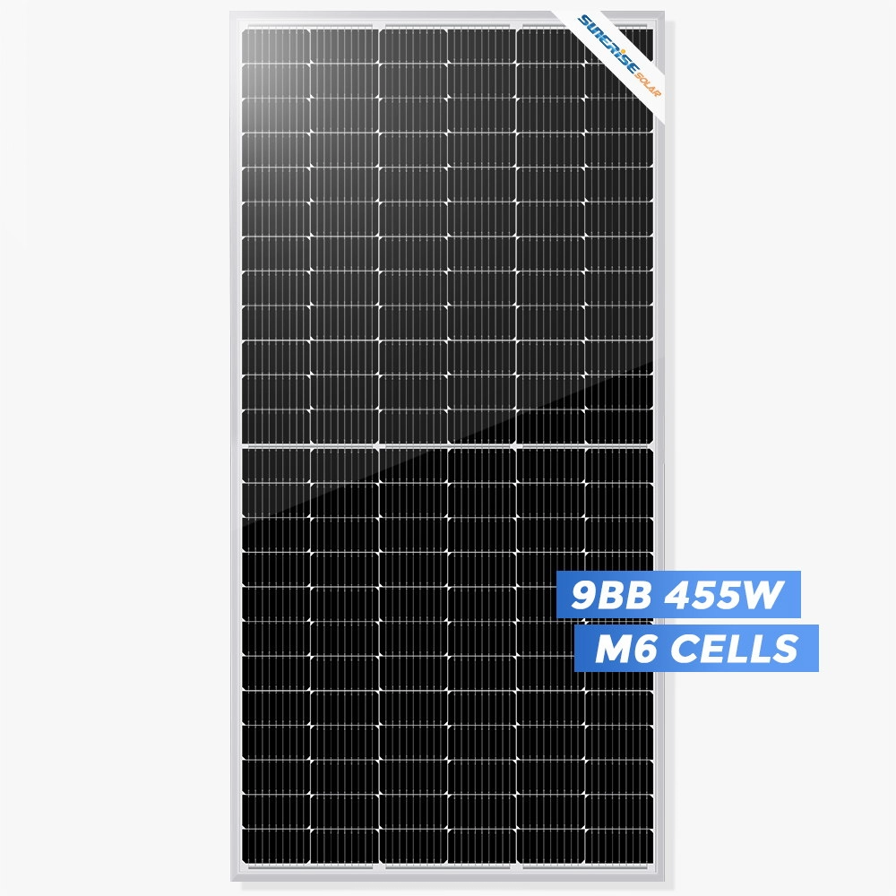 Pannello solare a 144 celle da 166 mm con taglio a metà da 455 W con un'eccellente efficienza del modulo