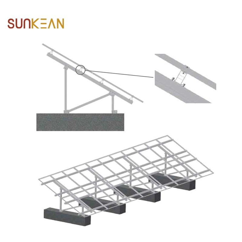 Staffe di montaggio per pannelli solari a doppia colonna su terreno parziale