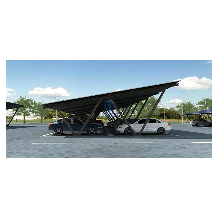 Posto auto coperto con struttura in alluminio solare per uso domestico