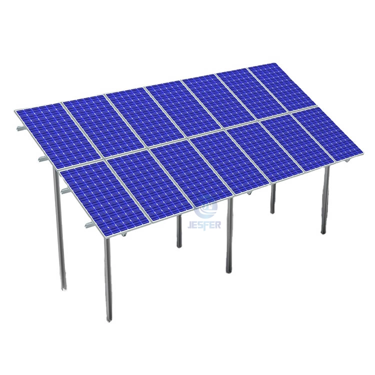 Struttura di montaggio a terra per moduli solari Dual Pille in acciaio al carbonio