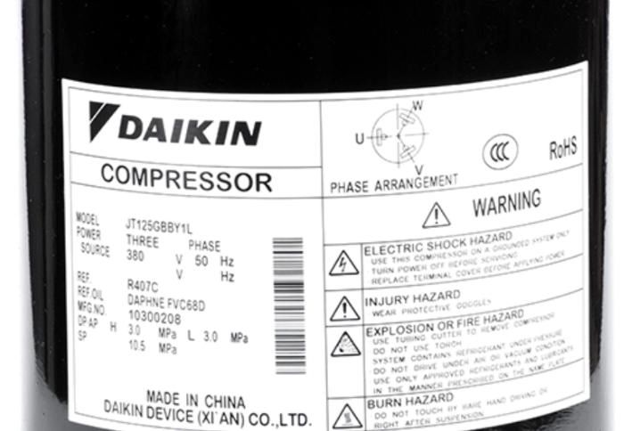 Compressori scroll commerciali Daikin R407C 3HP