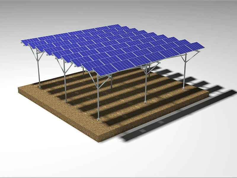 Sistema di montaggio per scaffalature solari per serre agricole