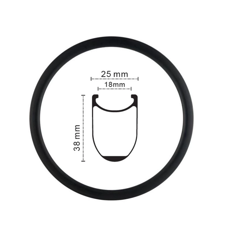 Cerchio per copertoncino in carbonio per bici da strada TB210 da 38 mm di profondità