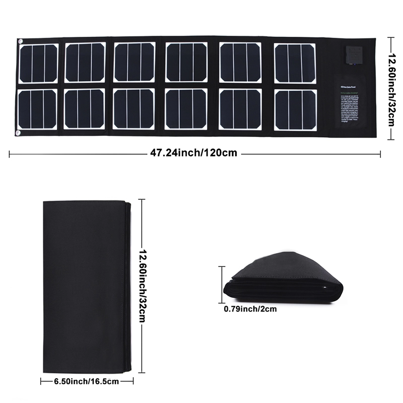 Caricatore solare portatile da 40 W con pannello solare solare per laptop e telefono cellulare
