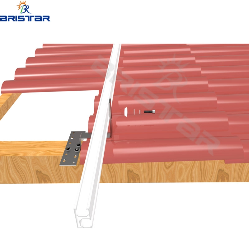 Sistema di montaggio a pannello solare per tetto in tegole spagnole