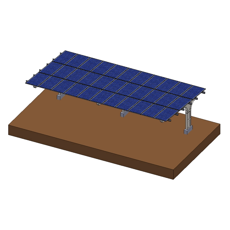 Sistema di montaggio per posto auto coperto solare residenziale in acciaio zincato