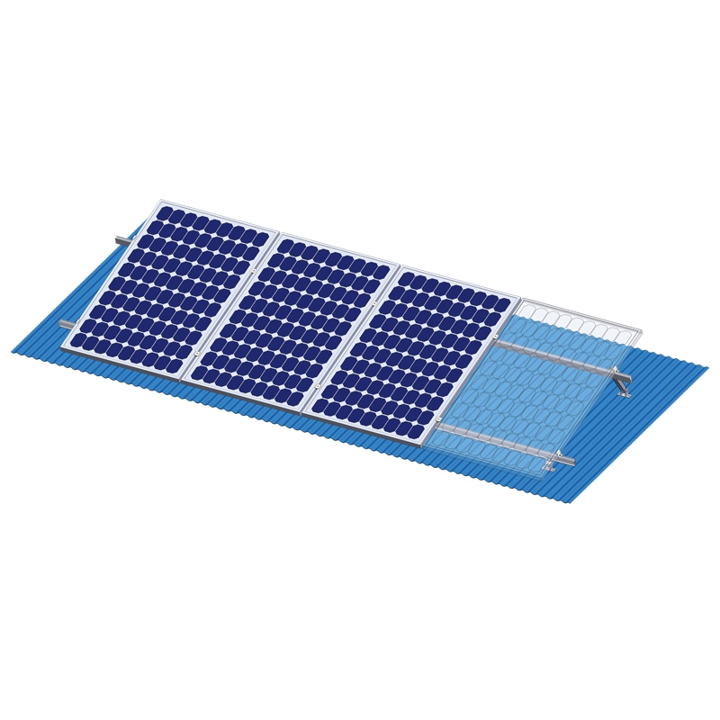 Sistema di montaggio del pannello solare regolabile per superficie piana