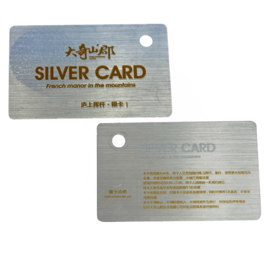 Carta VIP in acciaio inossidabile spazzolato color argento