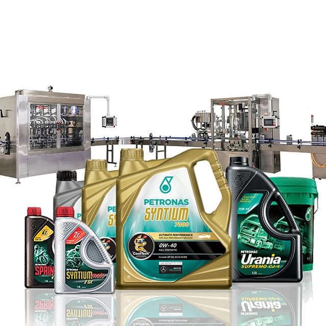 Linea di riempimento e confezionamento olio lubrificante
