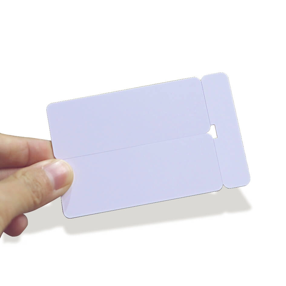 CR80 30 Mil 2-Up Key Tag PVC Bianco Carte Bianche