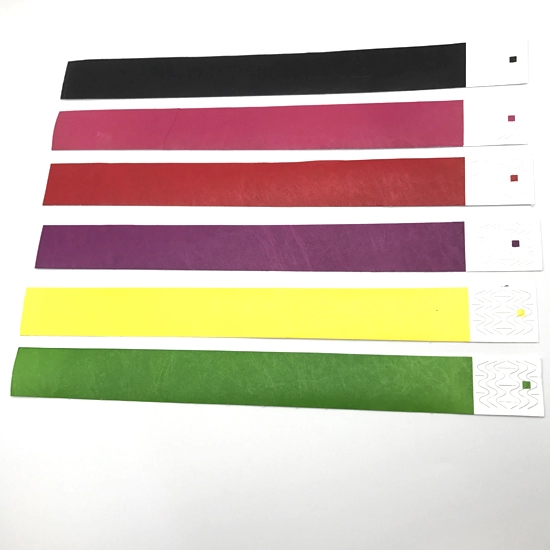 Braccialetto colorato in Tyvek RFID monouso per la pubblicità
