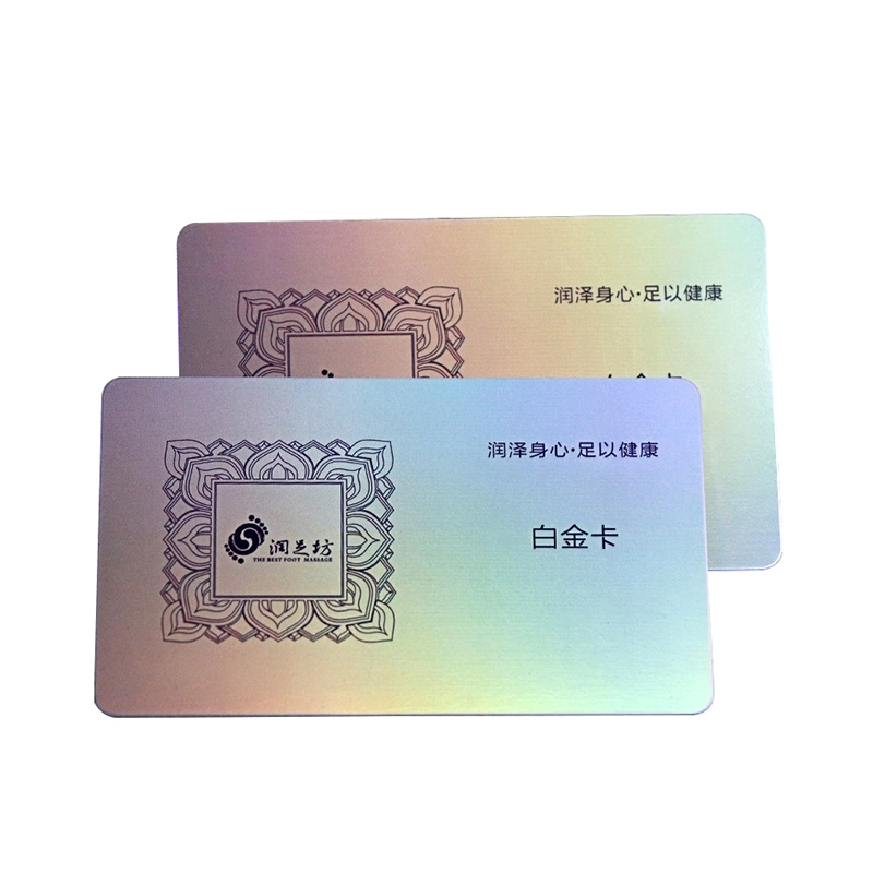 Carte in PVC di plastica in plastica con laser arcobaleno olografico di lusso