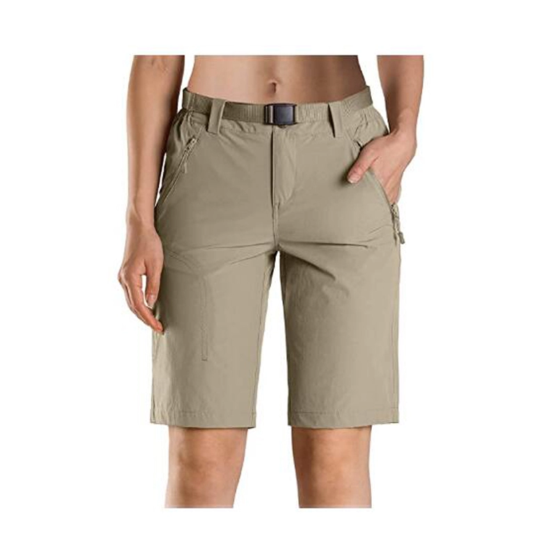 Pantaloncini cargo da escursionismo da donna UPF 50+ Pantaloncini in nylon ad asciugatura rapida per esterni con cintura