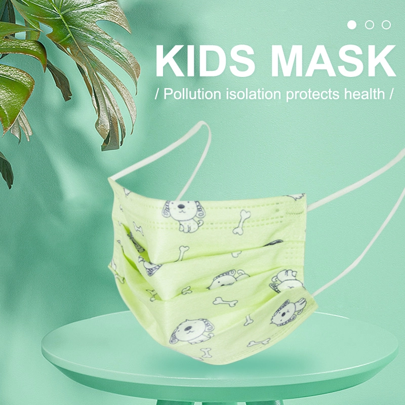 Maschera facciale in tessuto non tessuto a 3 strati monouso per bambini