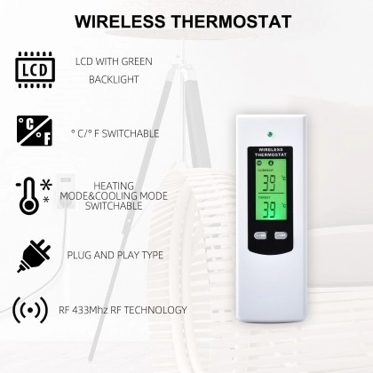 Termostato ambiente digitale programmabile wireless RF