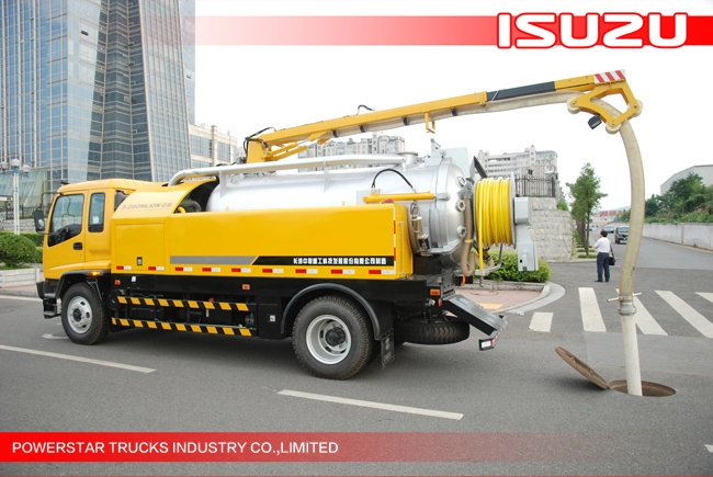 9000 litri Ghana Isuzu Combinato scarico fognario e camion di aspirazione