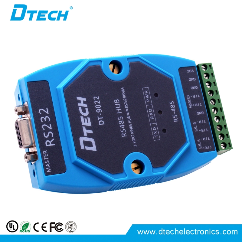 DTECH DT-9022 Hub RS485 a 2 porte di livello industriale