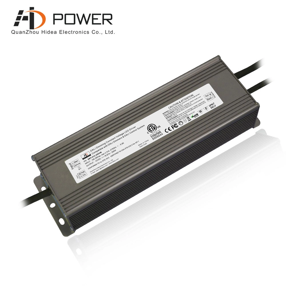 Driver LED dimmerabile 12V 24V Dali 200 watt elencato ETL con design IP67