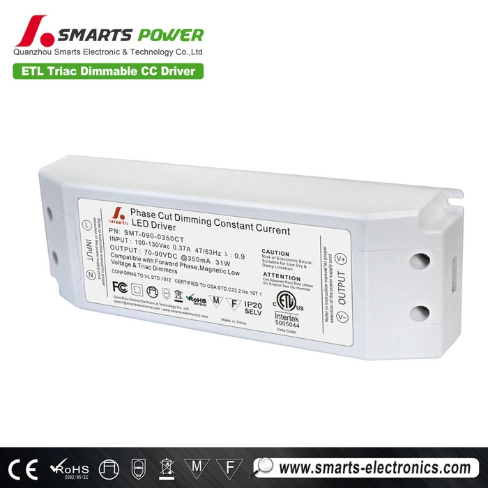 Driver per luce flood LED dimmerabile triac 350mA 31w