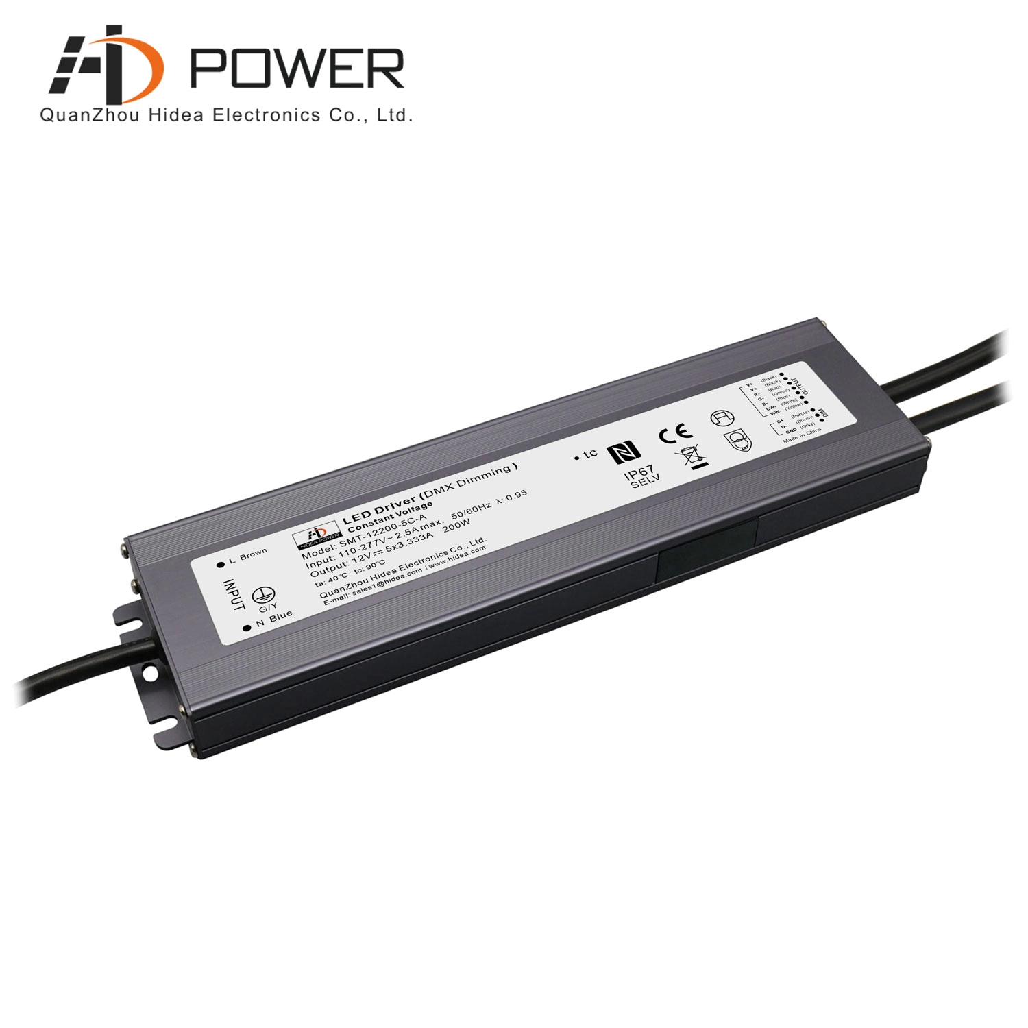 Trasformatore dimmerabile DMX led 200w 12 volt per RGBCW