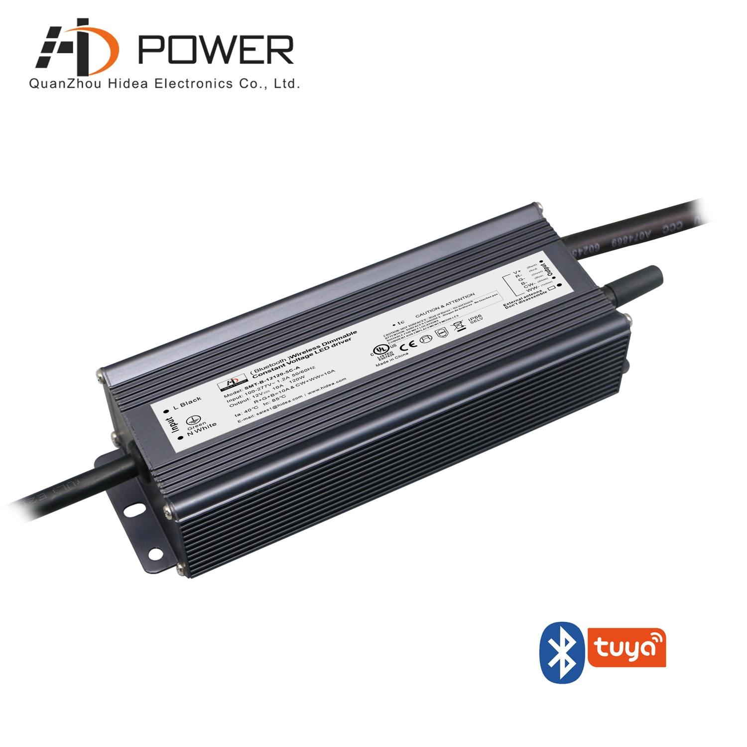 Driver led dimmerabile bluetooth multicanale IP67 120w per luci RGBCW