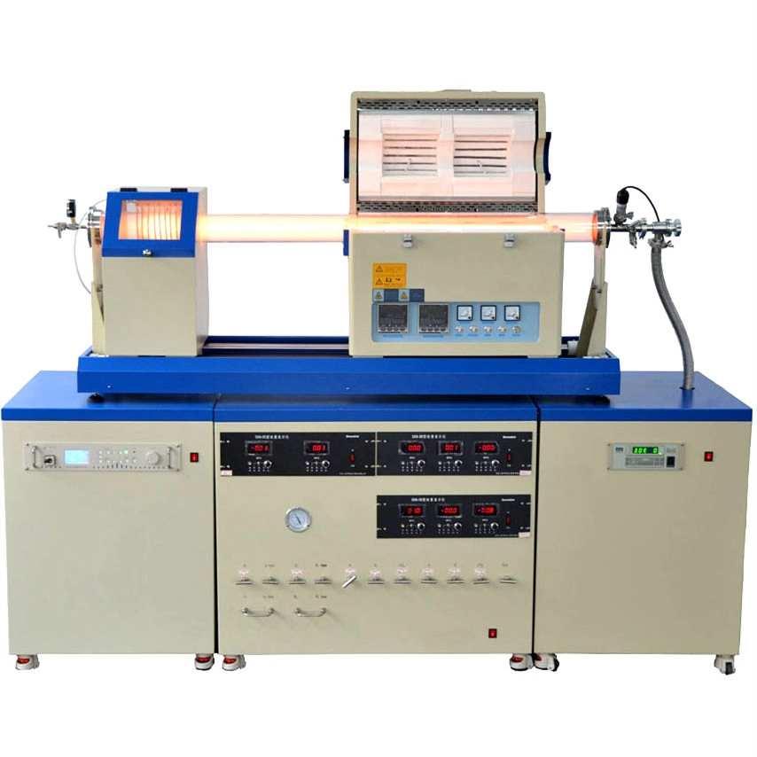 Sistema CVD da laboratorio con forno tubolare rotante a doppia zona 1500-1500C