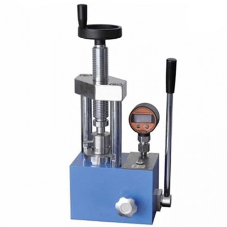 Pressa idraulica manuale Lab 12T con manometro digitale opzionale comunemente usata nei laboratori a infrarossi