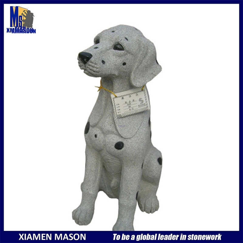 Scultura di cane animale in pietra di granito per esterni intagliata a mano