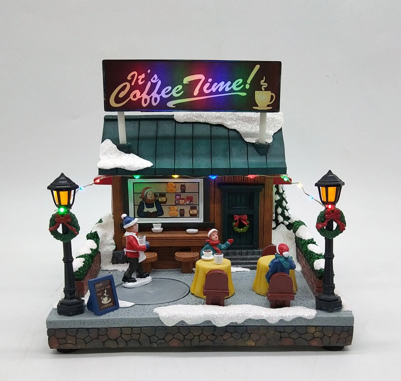 Illuminazione animata di Natale all'aperto Happy Coffee Shop