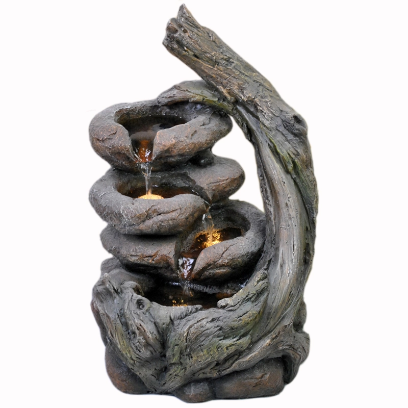 Forest Spring Woodland Falls Water Feature con luce a LED
