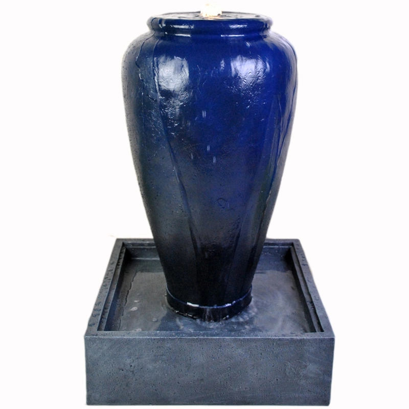 Gardenwize Blue Outdoor Ceramic Pot Fontana d'acqua Caratteristica