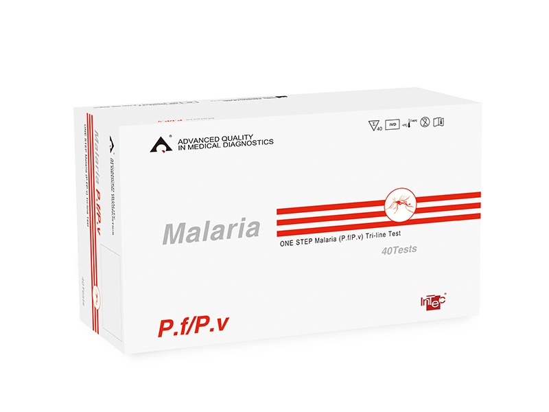 Test a tre linee per la malaria in un solo passaggio (Pf/Pv).