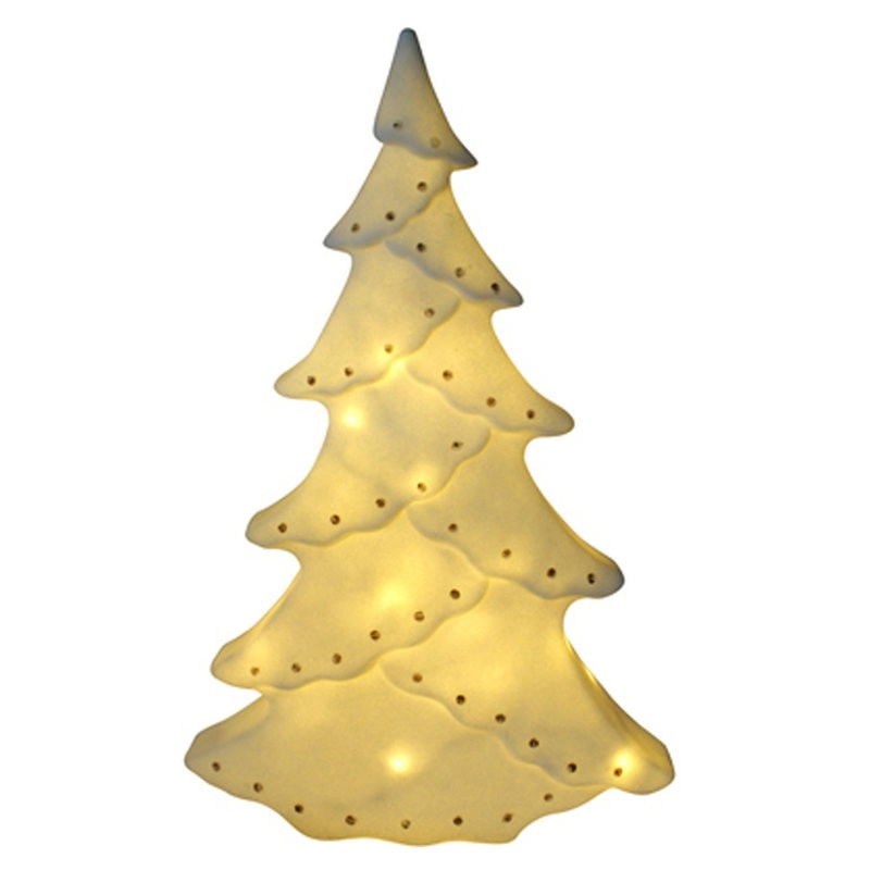 Albero di luce LED di Natale bianco per esterni con punti