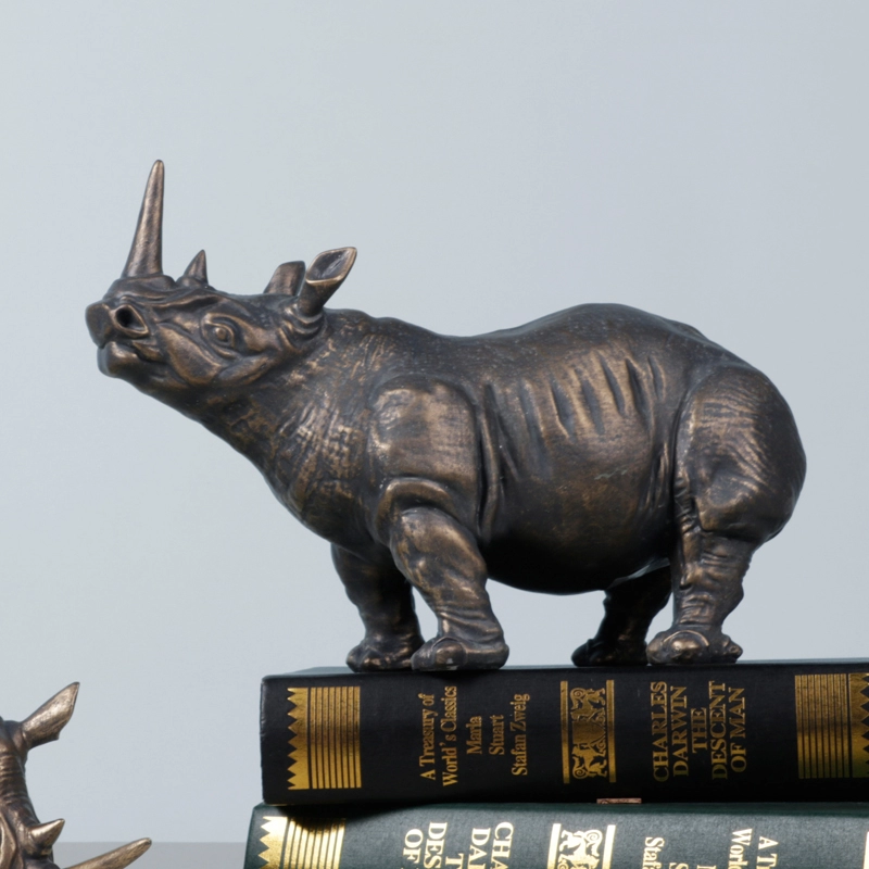 Decorazioni per la casa moderne Statue di rinoceronte Decorazione in resina