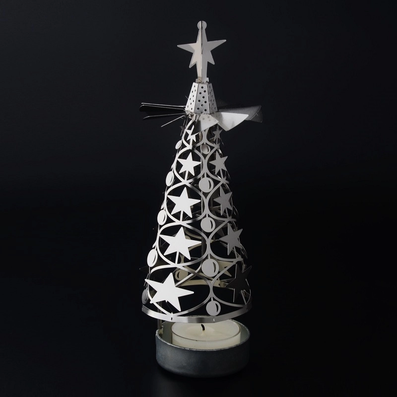 Portacandele rotante a forma di cono per la decorazione di Natale
