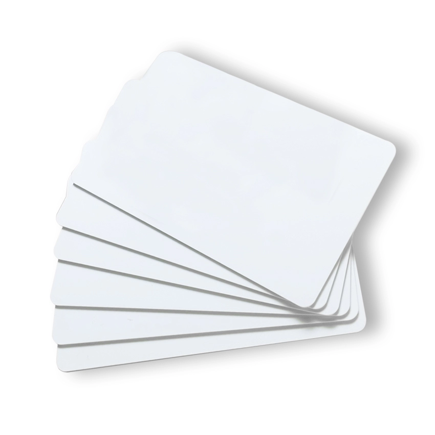 Smart card rfid bianca in plastica cr80 bianca da 13,56 MHz in PVC