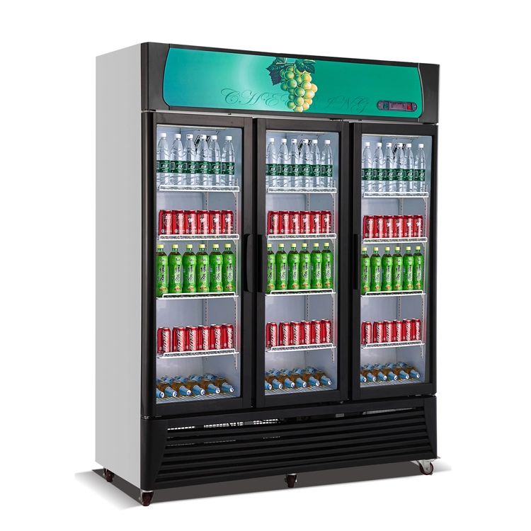 Supermercato Frigorifero Attrezzature Mostra bevande frigorifero porta in vetro congelatore e frigorifero