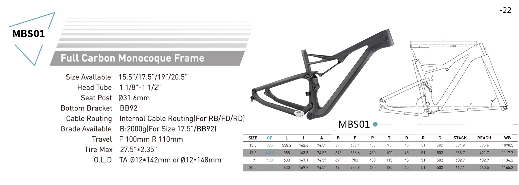 Telaio mtb 650b