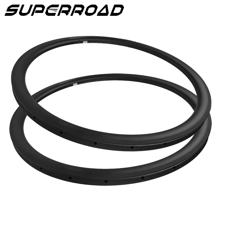 Cerchi tubolari asimmetrici per bici da strada in fibra di carbonio da 38 mm