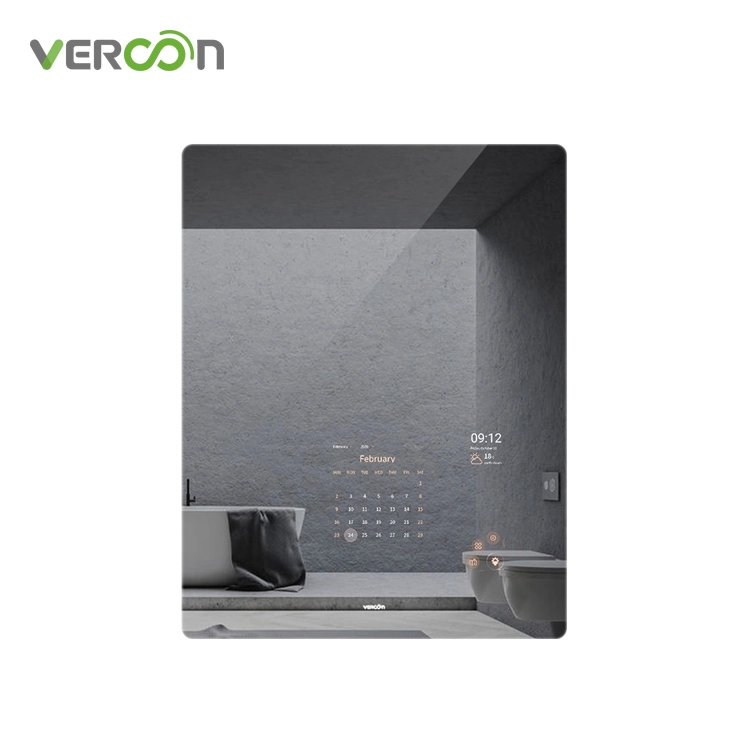 Specchio da bagno intelligente S8 Vercon senza striscia LED