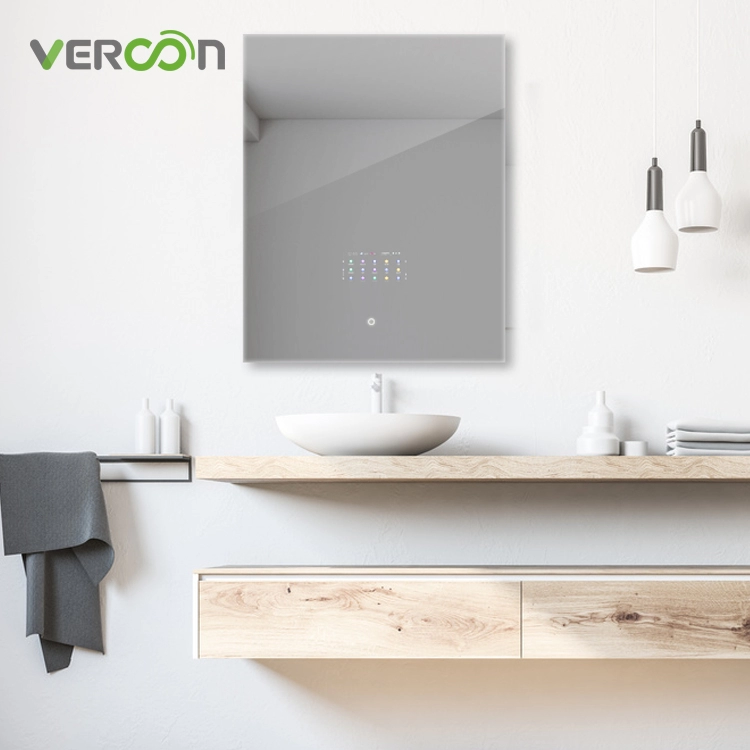 Specchio magico per bagno con sistema operativo Android 11 più recente di Vercon con design retroilluminato
