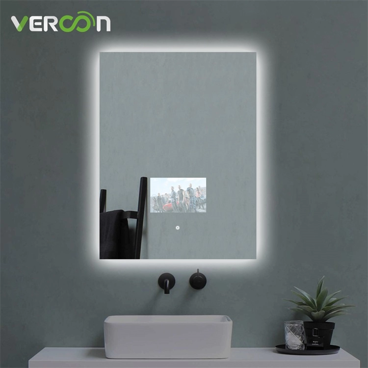 Specchio da toeletta rettangolare antiappannamento illuminato a LED per bagno