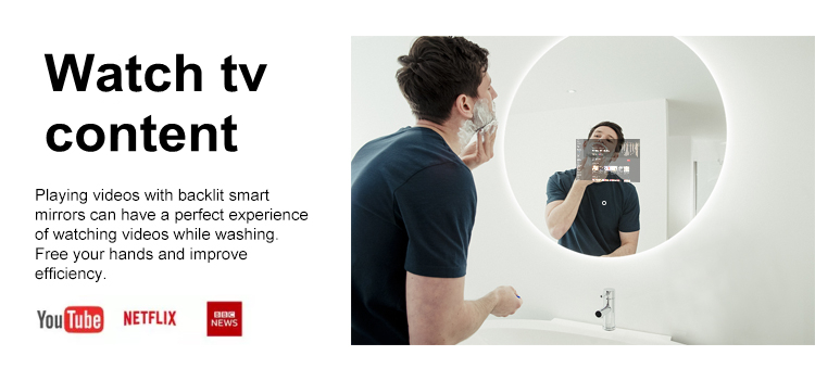 specchio del bagno con smart tv