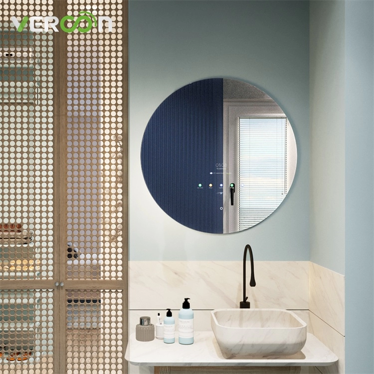Specchio da toeletta intelligente retroilluminato antiappannamento a parete impermeabile senza cornice