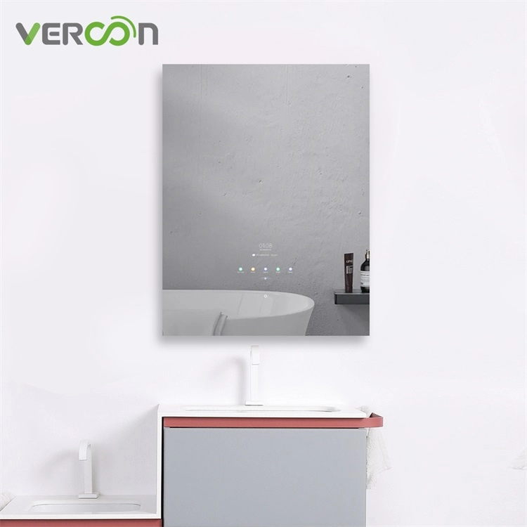 Specchio da bagno intelligente con montaggio a parete antiappannamento a LED con illuminazione a LED dimmerabile
